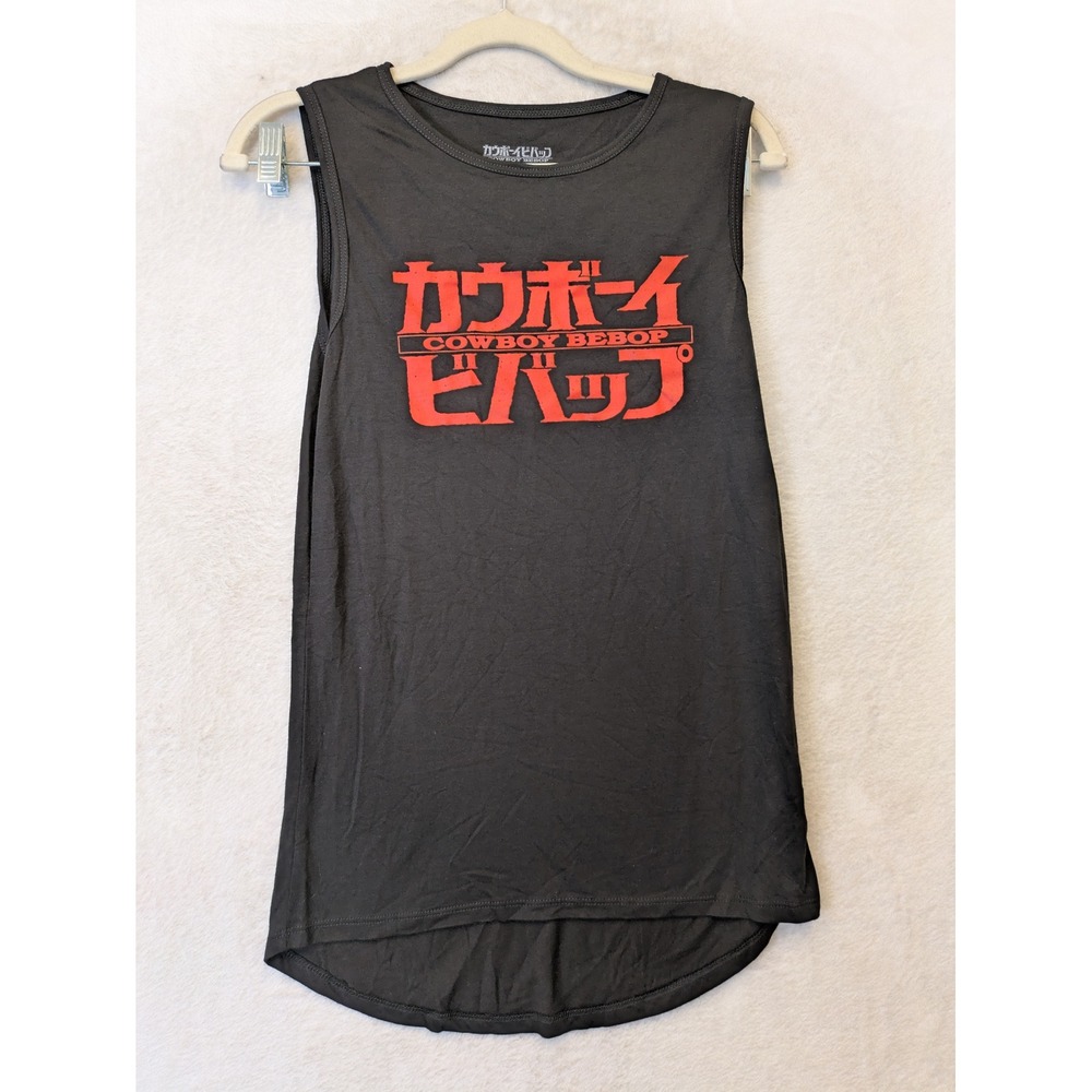 Cowboy Bebop Tank Top Women's Medium Black Red Graphic Logo Anime Sleeveless
